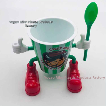 Plastična čašica za sladoled s dizajnom djevojčice iz crtanog filma (Sitotisk; mogućnost prilagodbe; Otisnut logotip; Pakiranje: čašica; Model: B serija)