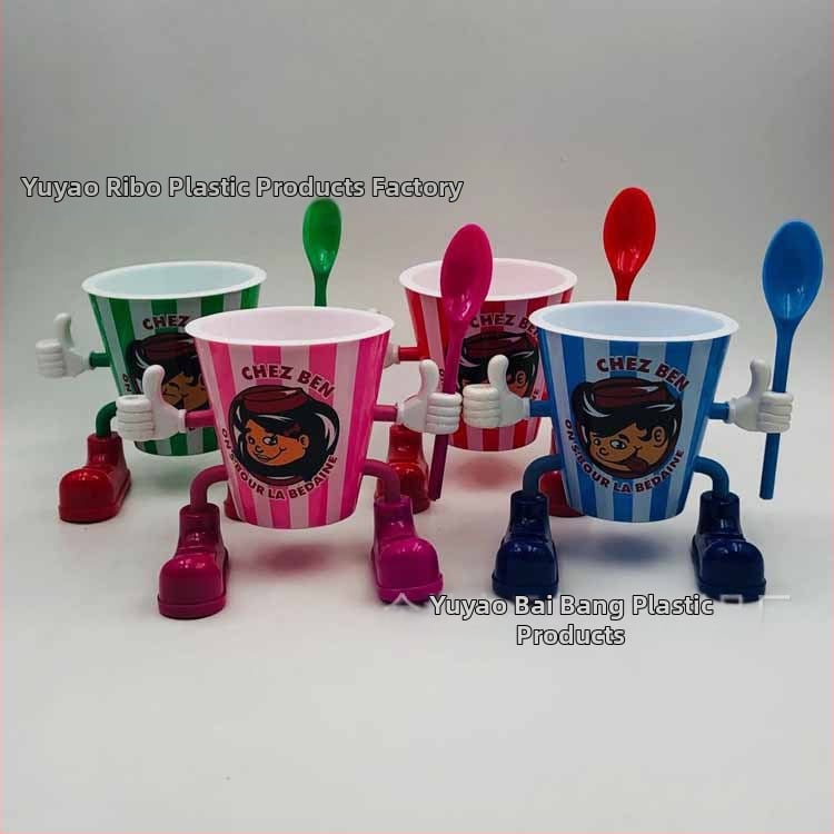 Plastična čašica za sladoled s dizajnom djevojčice iz crtanog filma (Sitotisk; mogućnost prilagodbe; Otisnut logotip; Pakiranje: čašica; Model: B serija)