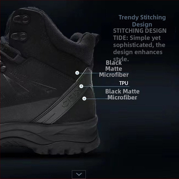 Zimske čizme za snijeg s flis unutrašnjosti, debela izolacija, gornji dio od microfiber TPU kože, protuklizna gumena potplat, srednja visina čizme