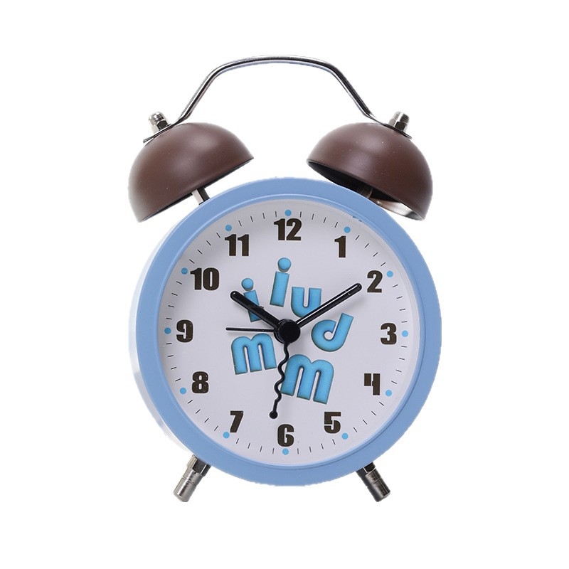 Будилник за бюро с карикатурен дизайн – батерийно захранване, едностранен, аналогово и дигитално показване, светещ звънец, плавно движение на секундата