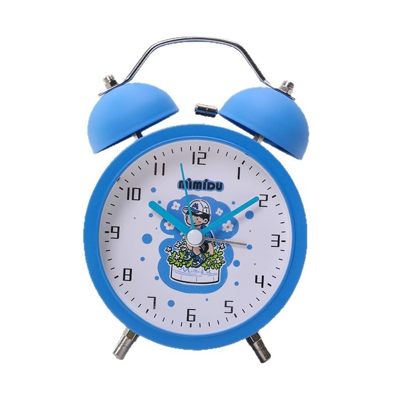 Будилник за бюро с карикатурен дизайн – батерийно захранване, едностранен, аналогово и дигитално показване, светещ звънец, плавно движение на секундата