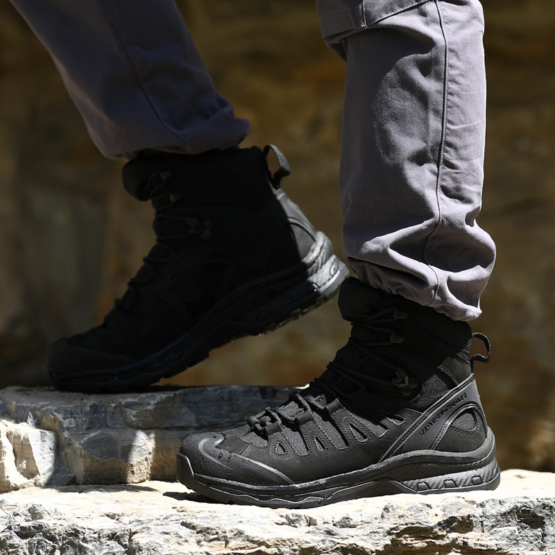 Ghete de alpinism cu înălțime medie, durabile, pentru iarnă, căptușeală din bumbac, talpă antiderapantă