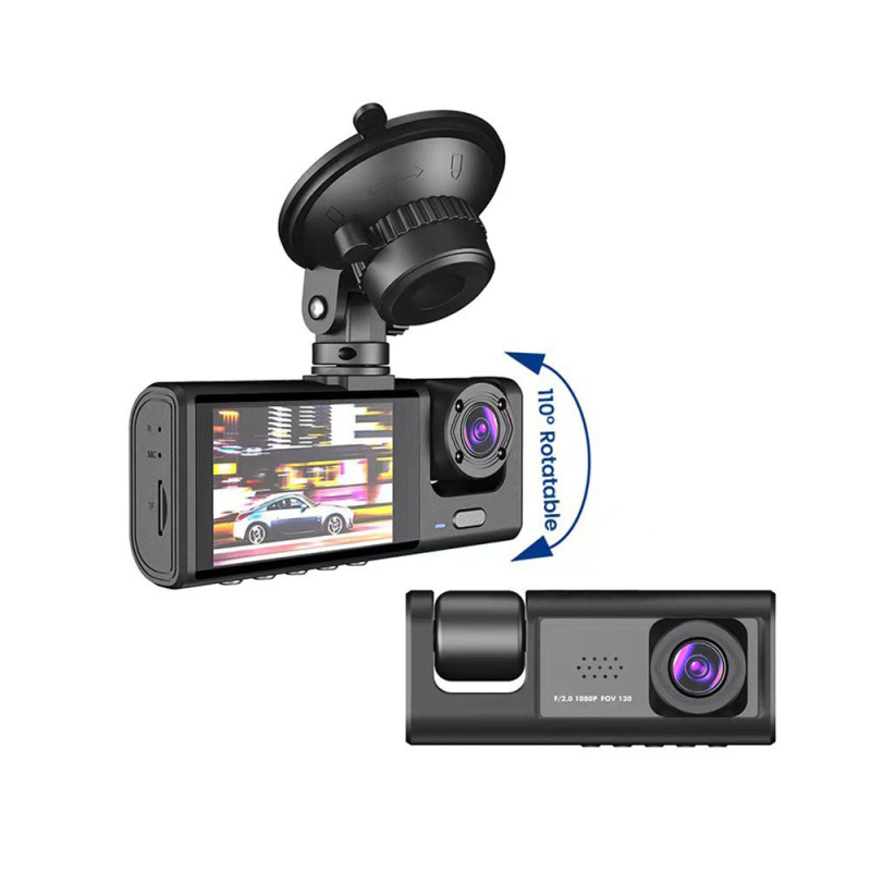 C309 trostruka dash cam s Wi-Fi i mobilnom povezanošću, 1080p, 120° kut, prednje/unutarnje/stražnje kružno snimanje, 16GB memorije