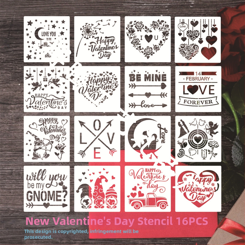 DIY šablona za crtanje za Valentinovo dekor — Boten brend, plastični materijal, provjera: Da