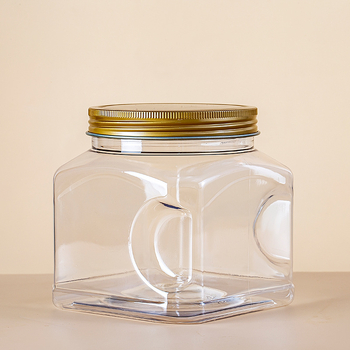 Recipient plastic pentru alimente cu gură largă, capac cu filet, PET, model SY8599