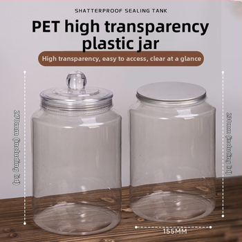 PET plastična boca za ambalažu hrane, prozirna, čvrsto zatvorena, prehrambene kvalitete, pogodna za čaj i suho voće