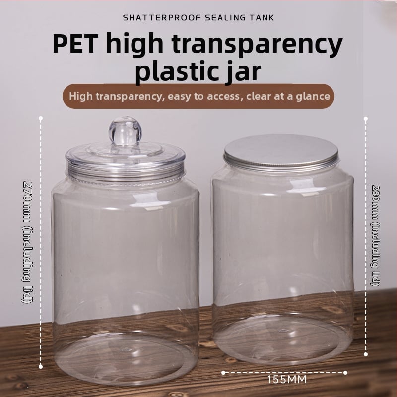 PET plastična boca za ambalažu hrane, prozirna, čvrsto zatvorena, prehrambene kvalitete, pogodna za čaj i suho voće