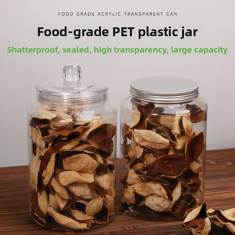 PET plastična boca za ambalažu hrane, prozirna, čvrsto zatvorena, prehrambene kvalitete, pogodna za čaj i suho voće