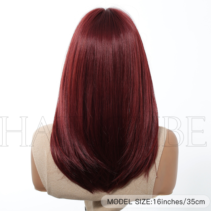 Haircube paróka, Lx-1295 sorozat, egyenes frufru, otthoni selyem haj, mechanizmus feldolgozás