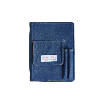 Caiet cu copertă denim, legare cu foi detașabile, husă pentru creioane, hârtie Dowling 100 g/m², stil 23169906718