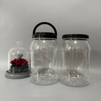 Plastična posuda s širokim otvorom, poklopac i ručka, zatvoren spremnik, težina 59,8 g