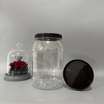 Plastična posuda s širokim otvorom, poklopac i ručka, zatvoren spremnik, težina 59,8 g