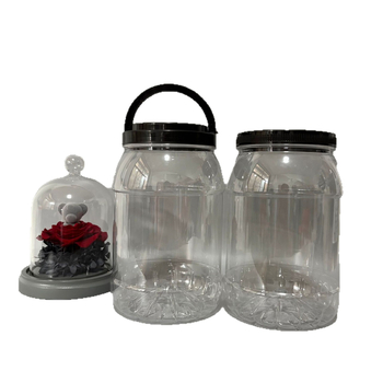 Plastična posuda s širokim otvorom, poklopac i ručka, zatvoren spremnik, težina 59,8 g