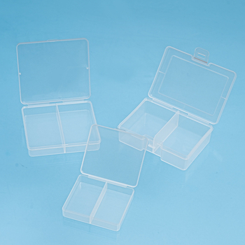 Cutie de depozitare pentru birou din plastic cu divizori și capac, rezistentă la praf, 2-6 compartimente, capacitate 1 L