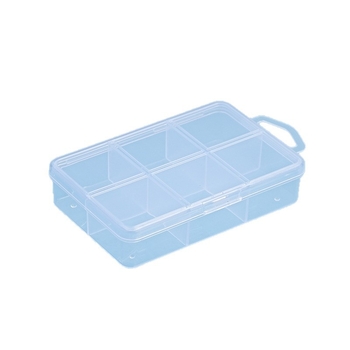 Cutie de depozitare pentru birou din plastic cu divizori și capac, rezistentă la praf, 2-6 compartimente, capacitate 1 L