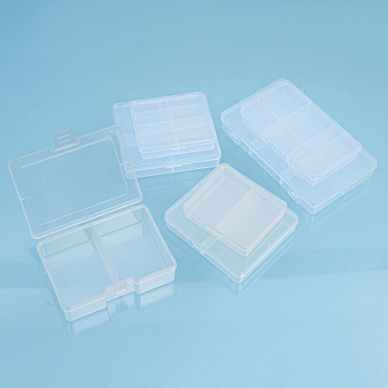 Cutie de depozitare pentru birou din plastic cu divizori și capac, rezistentă la praf, 2-6 compartimente, capacitate 1 L