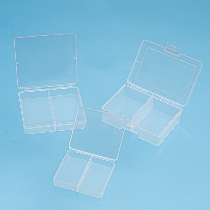 Cutie de depozitare pentru birou din plastic cu divizori și capac, rezistentă la praf, 2-6 compartimente, capacitate 1 L