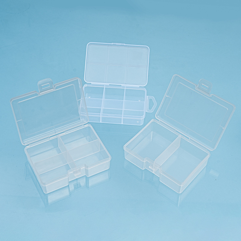 Cutie de depozitare pentru birou din plastic cu divizori și capac, rezistentă la praf, 2-6 compartimente, capacitate 1 L