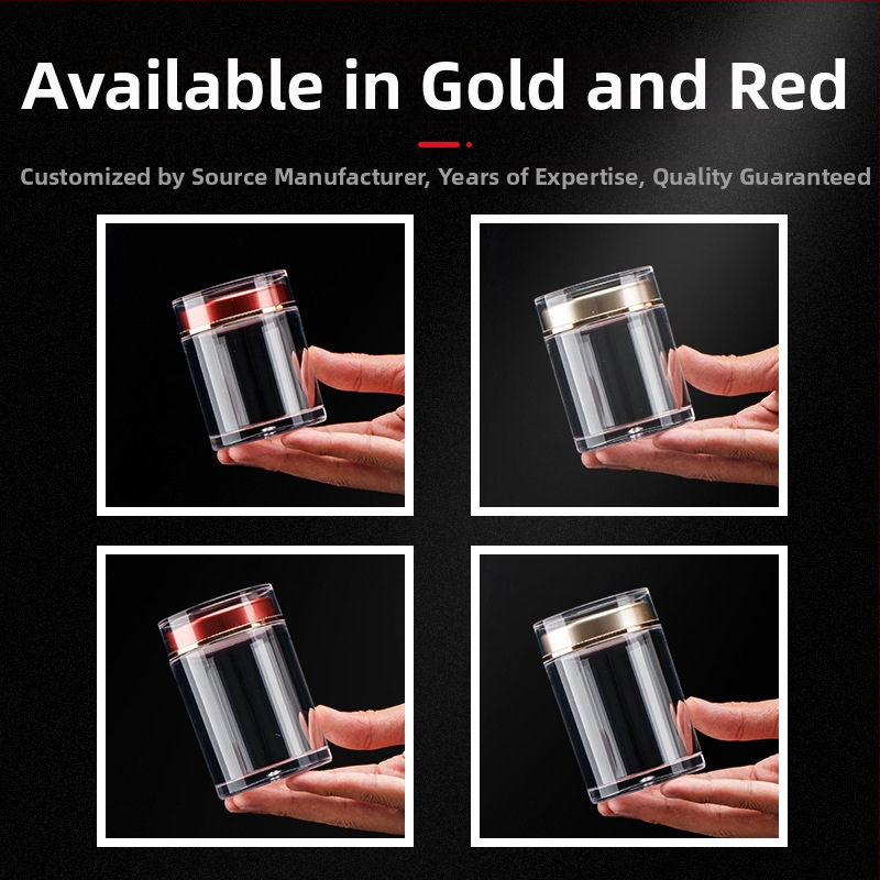 Prozirna akrilna posuda za hranu s dvostrukim poklopcem, 100 ml kapaciteta, prilagodljiv ispis (sitotisak, UV ispis, toplinski otisak)