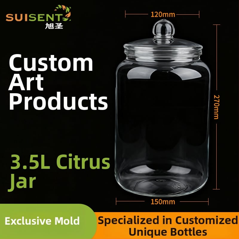 PET spremnik za čuvanje, proziran, čvrsto zatvoren, velik otvor; kapacitet 3,5 L, promjer tijela 150 mm, promjer otvora 120 mm, visina 270 mm