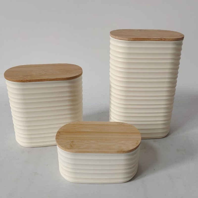 Plastična posuda za skladištenje s poklopcem od bambuka, kutija za konzerviranje s poklopcem, moderno minimalistički stil, kapacitet ispod 300 ml