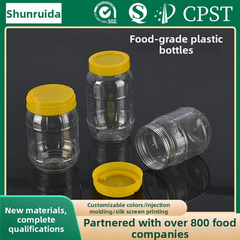 Zatvoren plastični spremnik za pohranu, prehrambene kvalitete proziran PET, debeli dizajn, kapacitet 500 ml–2,4 L, s poklopcem