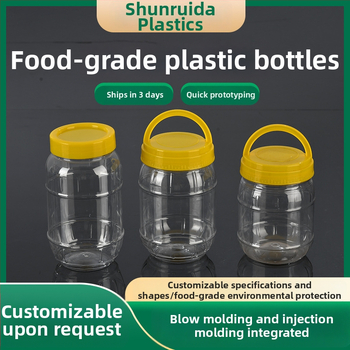 Zatvoren plastični spremnik za pohranu, prehrambene kvalitete proziran PET, debeli dizajn, kapacitet 500 ml–2,4 L, s poklopcem