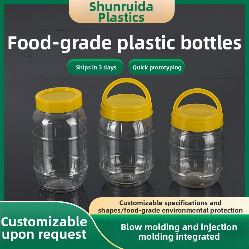 Zatvoren plastični spremnik za pohranu, prehrambene kvalitete proziran PET, debeli dizajn, kapacitet 500 ml–2,4 L, s poklopcem