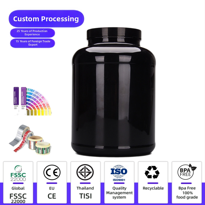 PET plastični spremnik za proteinski prah s prilagodljivim logotipom, sitotisak i plastični poklopac