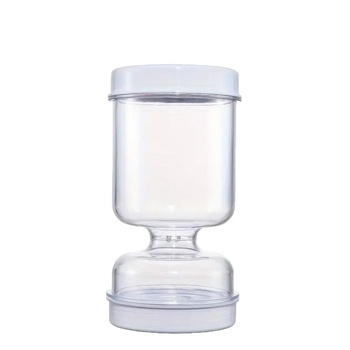 Plastična zatvorena staklenka za kiseli krastavac s vilicom, suho–vlh odvajanje, okrugli oblik, kapacitet 800–1000 ml
