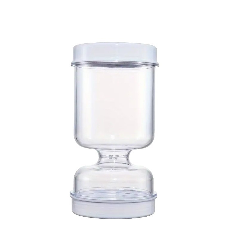 Plastična zatvorena staklenka za kiseli krastavac s vilicom, suho–vlh odvajanje, okrugli oblik, kapacitet 800–1000 ml