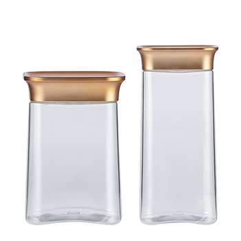 PET tégely diófélék csomagolásához, blow molding technikával, elektroplatinált kupakkal, testreszabható nyomtatás