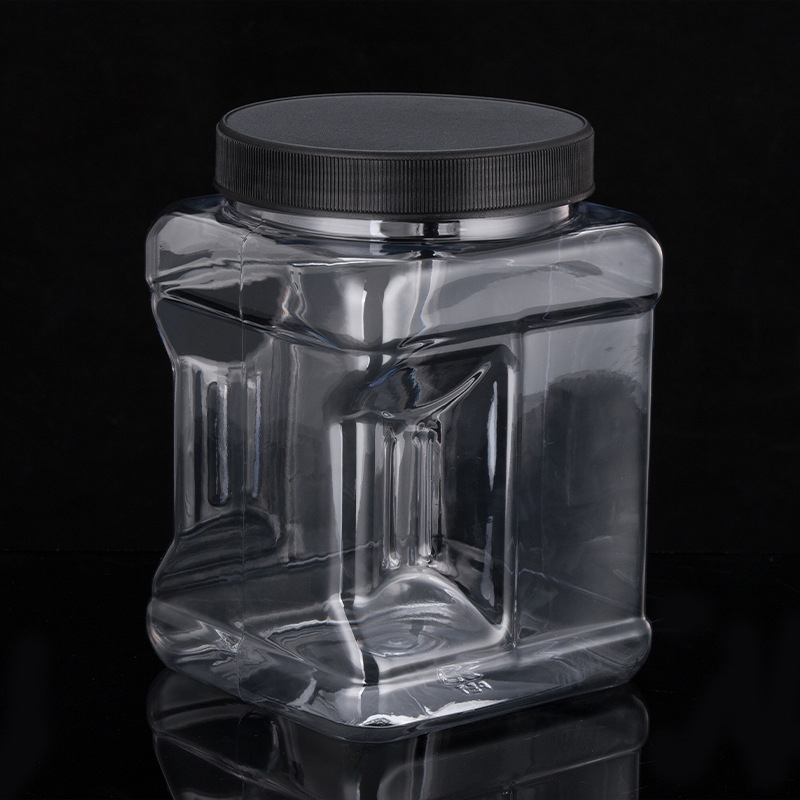 Széles szájú PET műanyag palack, élelmiszer-minőségű, zárt, offset nyomtatás, kapacitás 720–1800 ml, szájadék átmérő 87–110 mm, falvastagság 1 mm