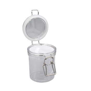 Козметичен буркан за крем, PET пластмаса, обем 250 ml, с капак, уплътнение и механични компоненти.