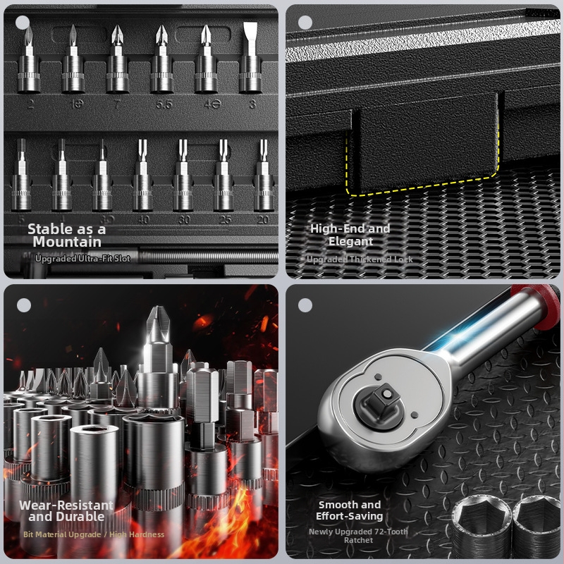 Olade 46-dijelni set socket ključeva od krom-vanadij čelika, za popravak električnih bicikala i motocikala, neto težina 1,19 kg