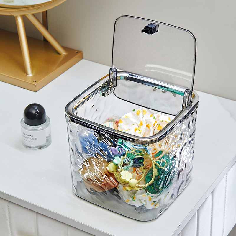 Desktop spremnik za pohranu, prozirni PET plast, zapečaćen, preklopni poklopac, model 7715