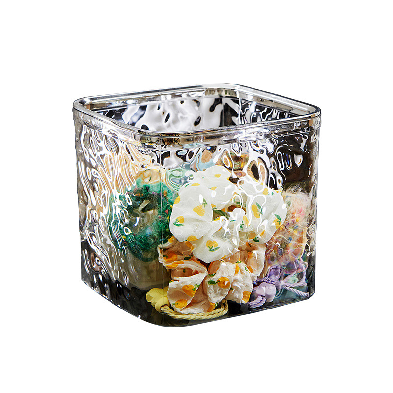 Desktop spremnik za pohranu, prozirni PET plast, zapečaćen, preklopni poklopac, model 7715