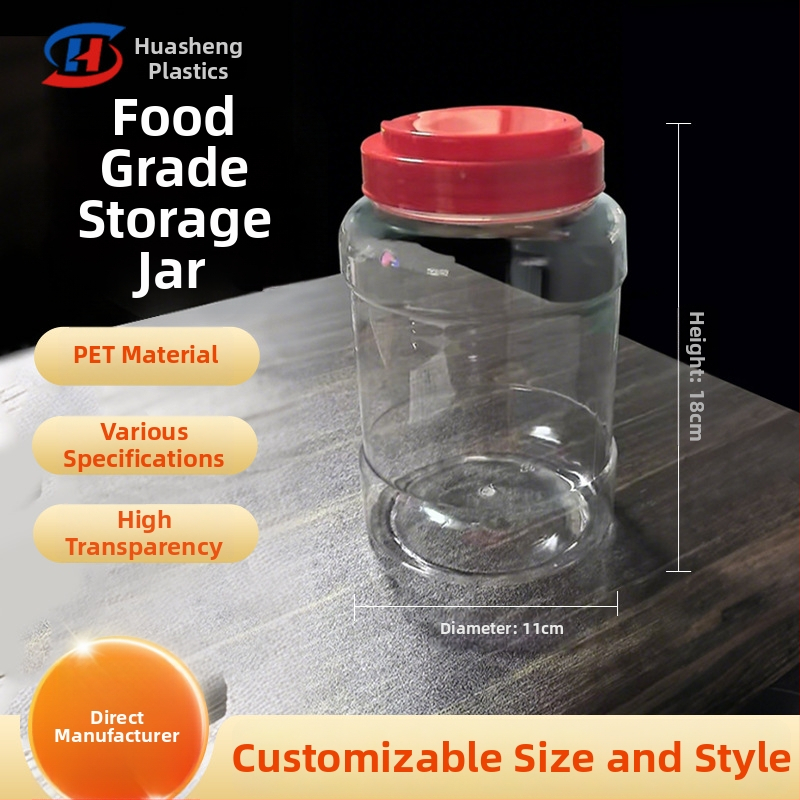 Priehľadná PET plastová nádoba s viečkom, objem 1400 g, Ø110 mm × 180 mm