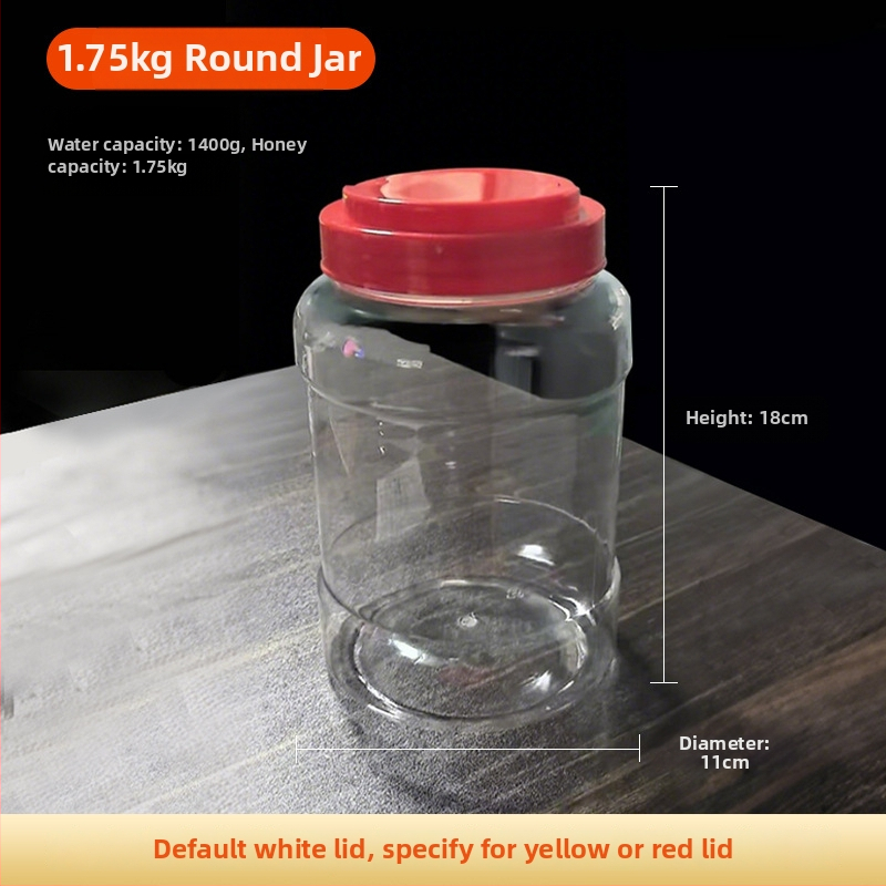 Priehľadná PET plastová nádoba s viečkom, objem 1400 g, Ø110 mm × 180 mm