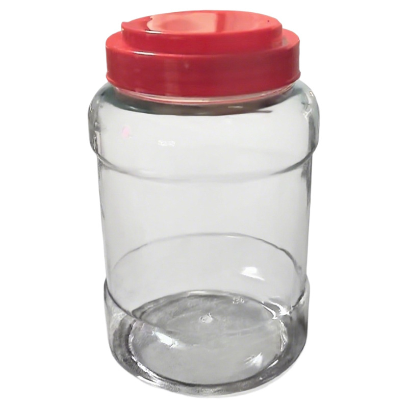 Átlátszó PET műanyag edény fedéllel, 1400 g kapacitás, Ø110 mm × 180 mm