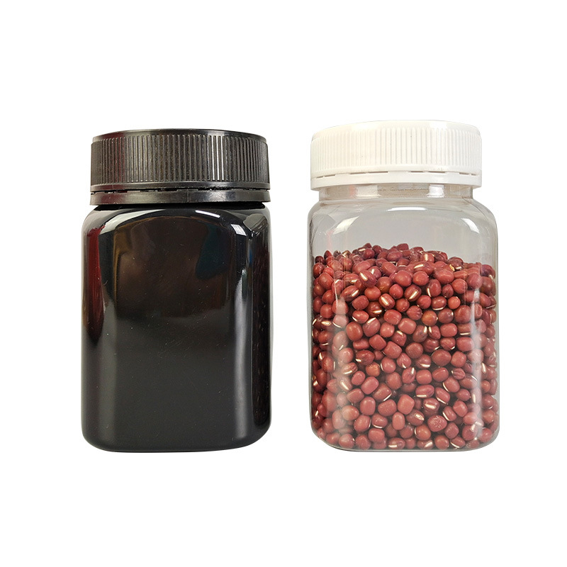 Kvadratna PET plastična posuda za hranu s vijčanim poklopcem; kapaciteti 250 g/500 g/1000 g