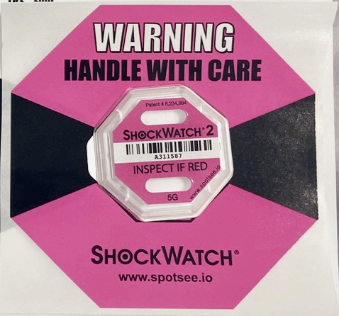 Shockwatch2 osmerokutna PVC samoljepljiva etiketa za zaštitu od udara, termičko tiskanje, debljina 5