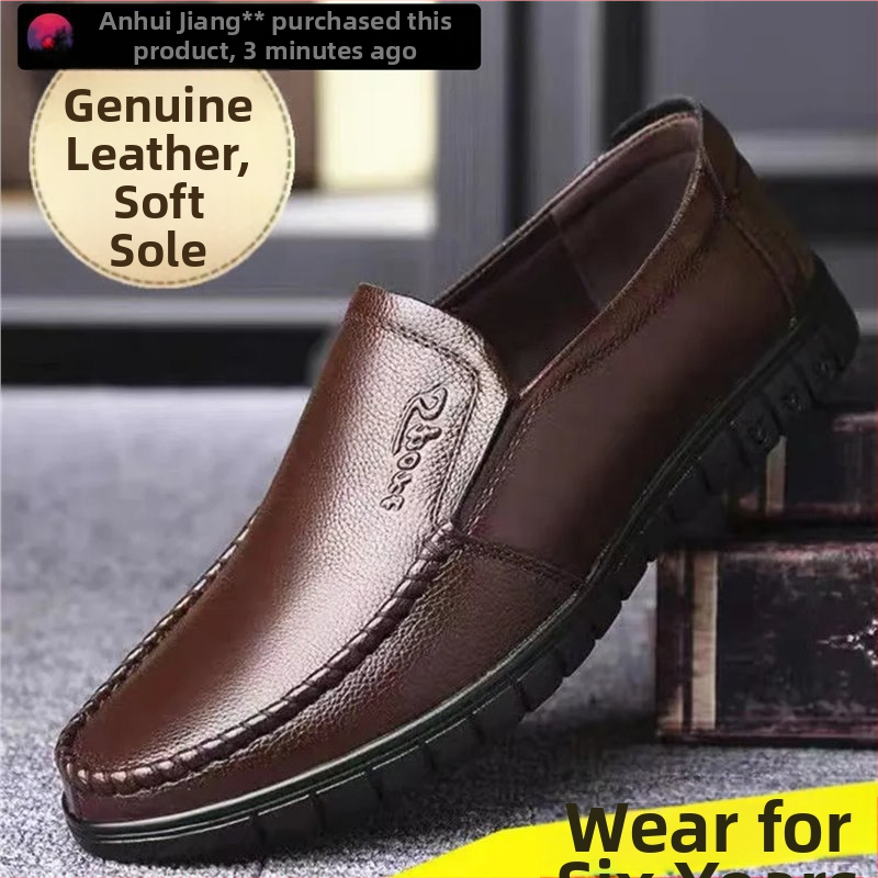 Muške kožne Slip-On tenisice – koža prvog sloja, gumeni potplat, casual, vodootporne