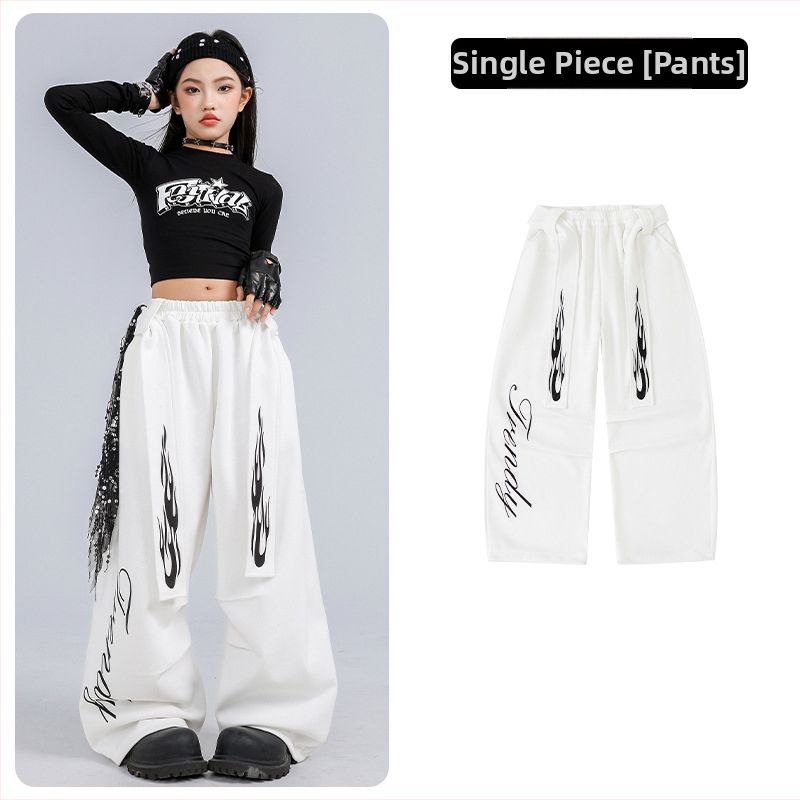 Dječji jazz plesni kostim, crop top i dugi rukavi, korejskog stila, pamuk, za djecu i adolescente od 8 godina