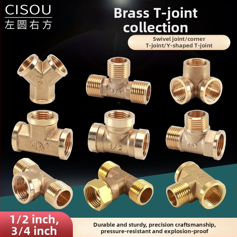 Bakreni T spoj – moderni minimalisticki dizajn, materijal: bakar, marka Left Circle Right Square