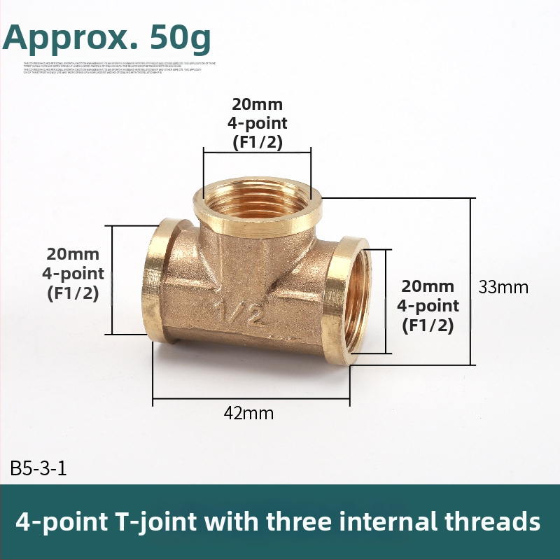 Bakreni T spoj – moderni minimalisticki dizajn, materijal: bakar, marka Left Circle Right Square