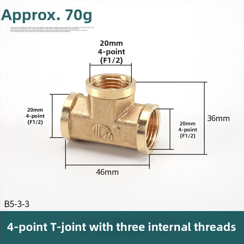 Bakreni T spoj – moderni minimalisticki dizajn, materijal: bakar, marka Left Circle Right Square