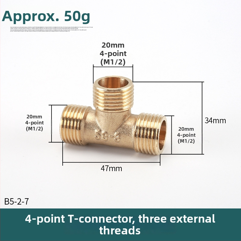 Bakreni T spoj – moderni minimalisticki dizajn, materijal: bakar, marka Left Circle Right Square