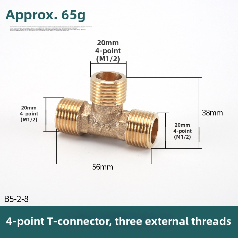 Bakreni T spoj – moderni minimalisticki dizajn, materijal: bakar, marka Left Circle Right Square
