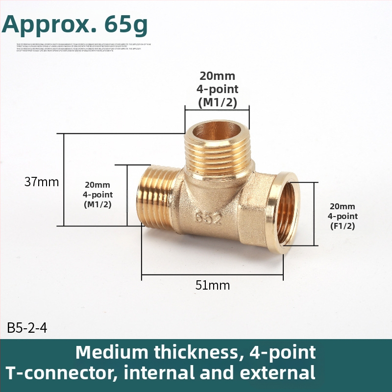 Bakreni T spoj – moderni minimalisticki dizajn, materijal: bakar, marka Left Circle Right Square